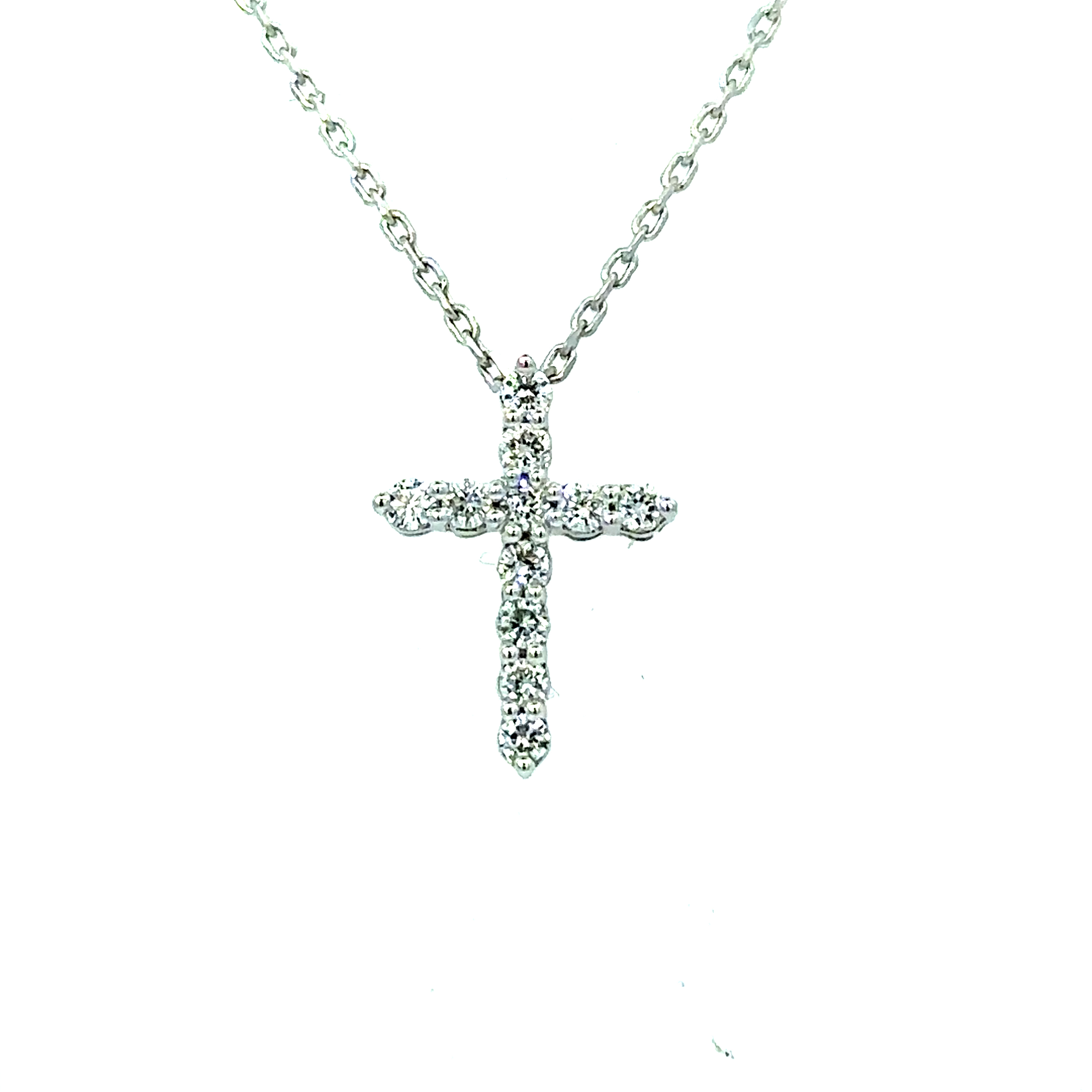 18 Carat White Gold Diamond Cross