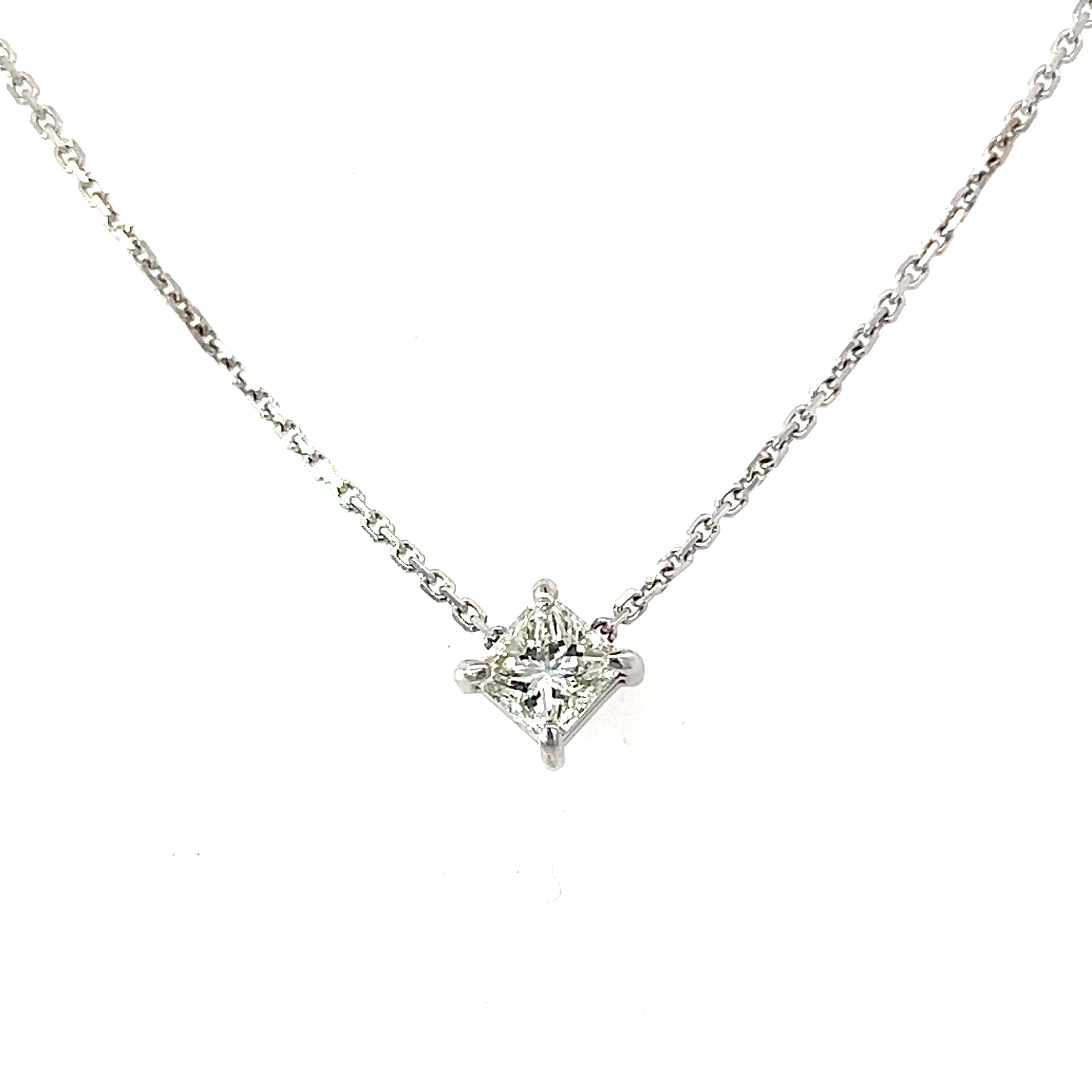 18 Carat White Gold and Diuamond Pendant 0.60 E Si1