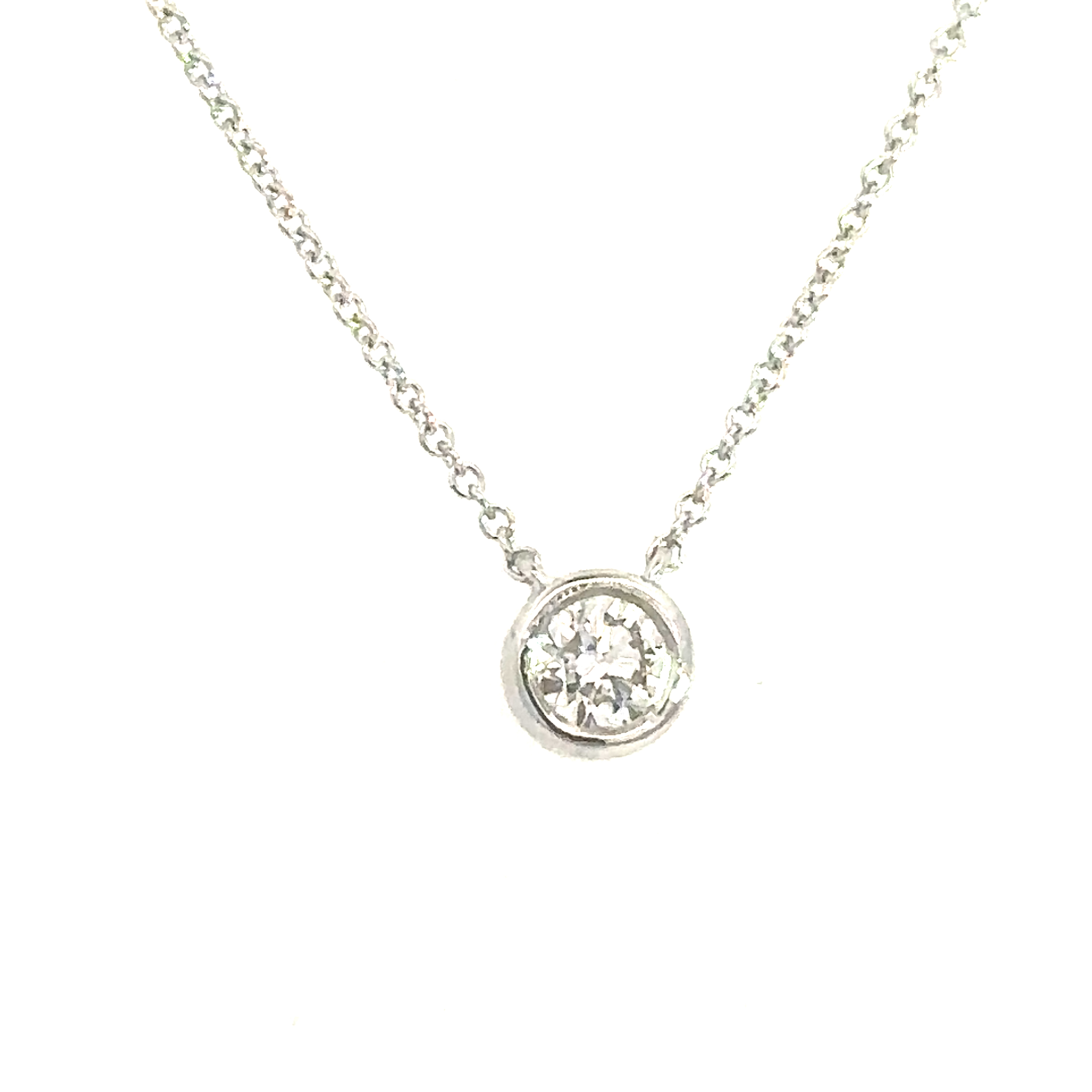 18 Carat White Gold Rim Set Pendant 0.25 Carats F/G VS