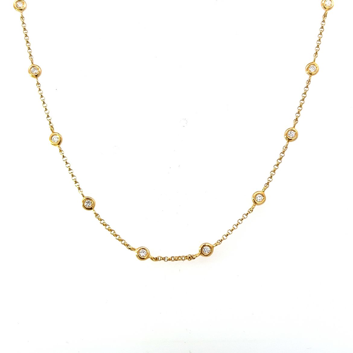18 Carat Yellow Gold and Diamond Necklace - 0.52 Carats