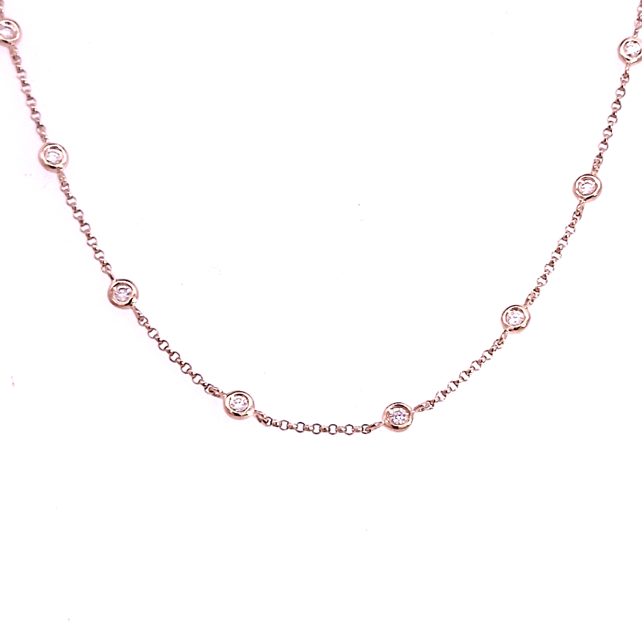 18 Carat Rose Gold and Diamond Necklace - 0.52 Carats