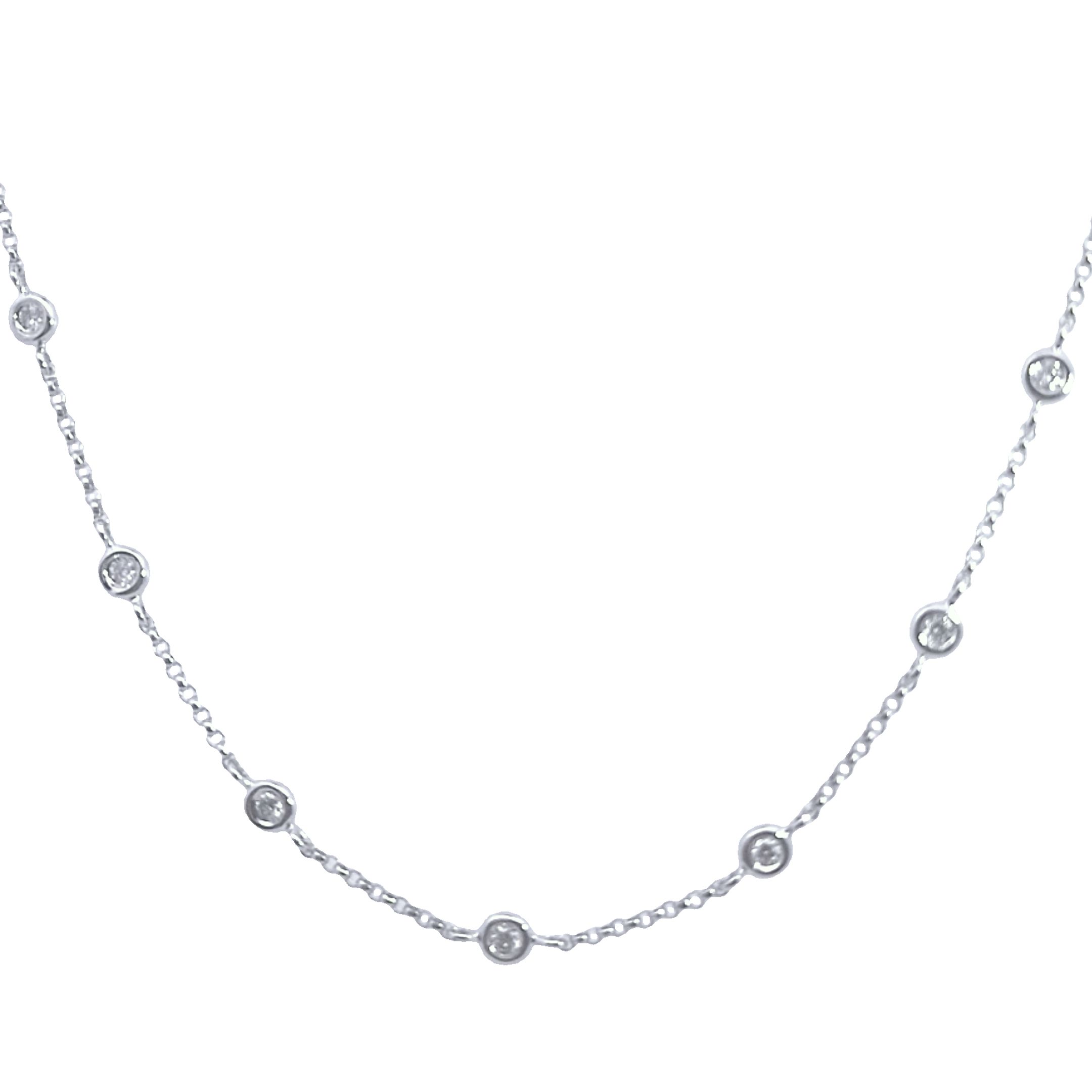 18 Carat White Gold and Diamond Necklace - 0.52 Carats