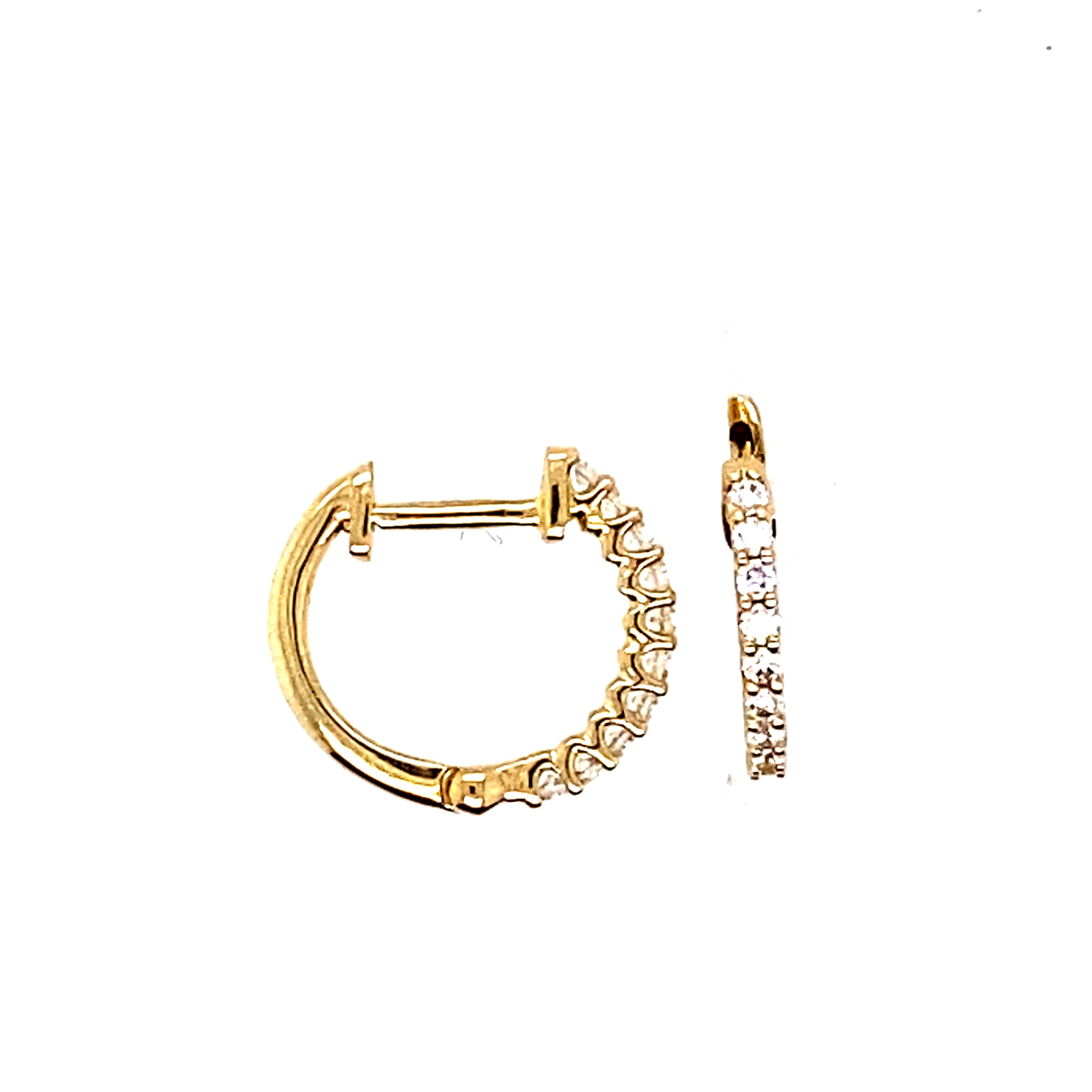 Hinge Diamond Hoops with Scooped sides - 0.15 Carats G VS