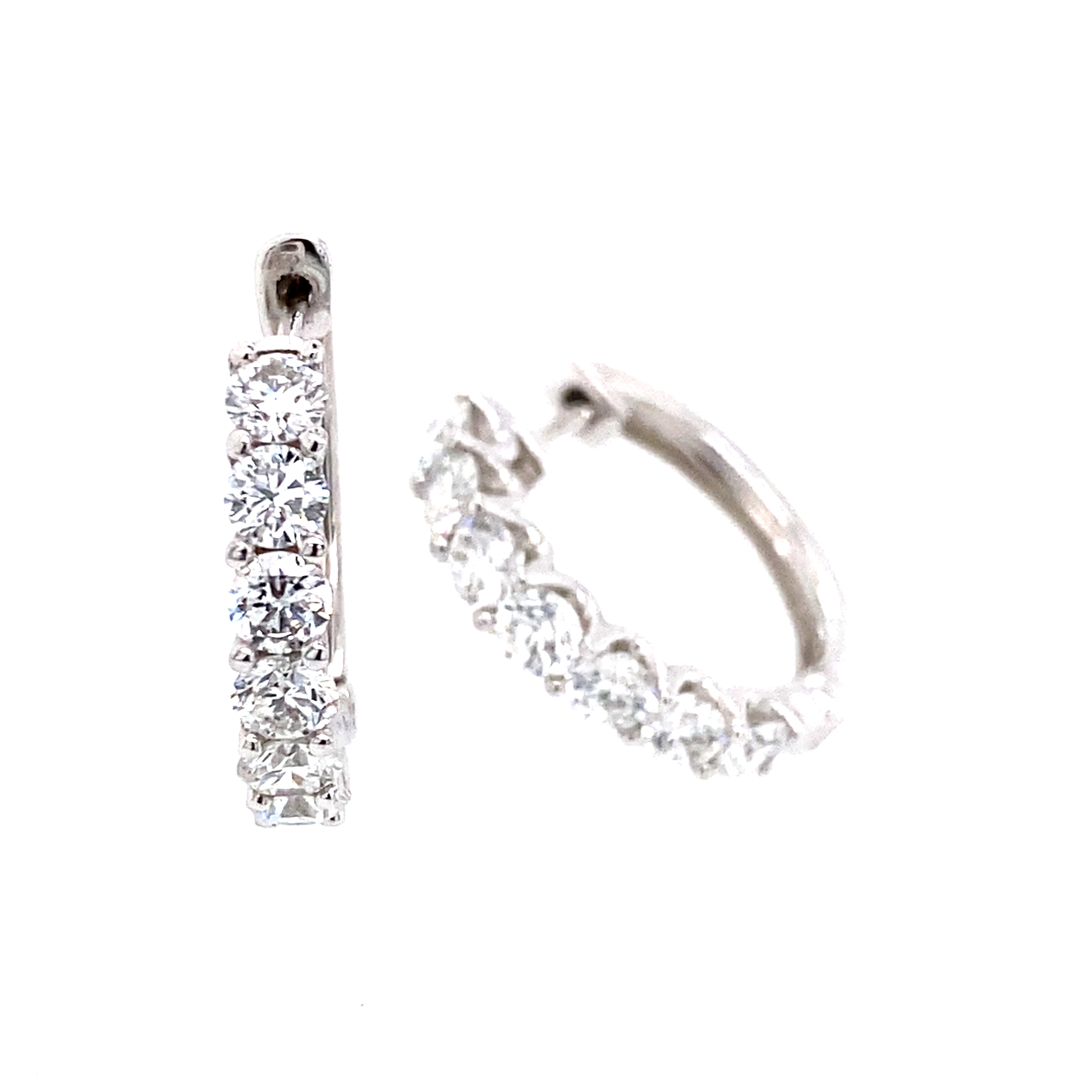 Hinge Diamond Hoops with Scooped sides - 1.50 Carats G VS