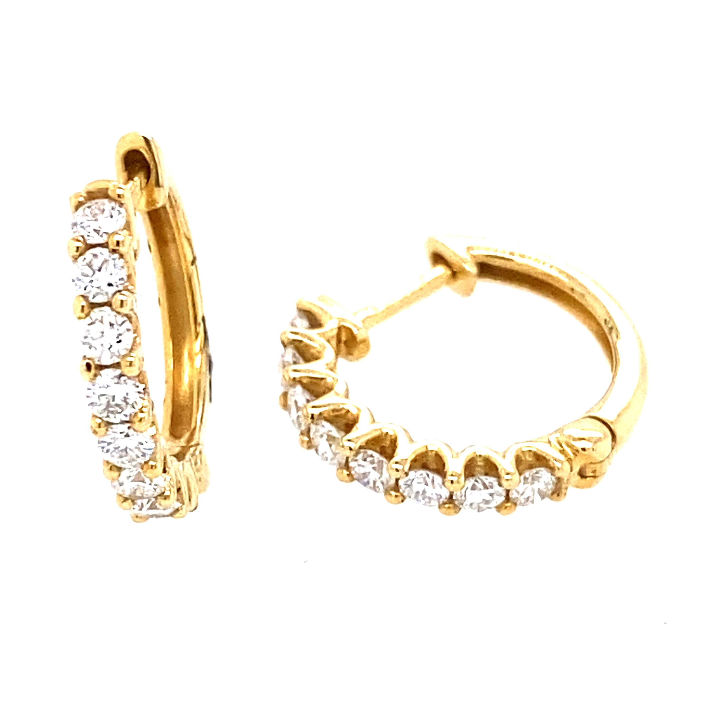 Hinge Diamond Hoops with Scooped sides - 0.50 Carats G VS
