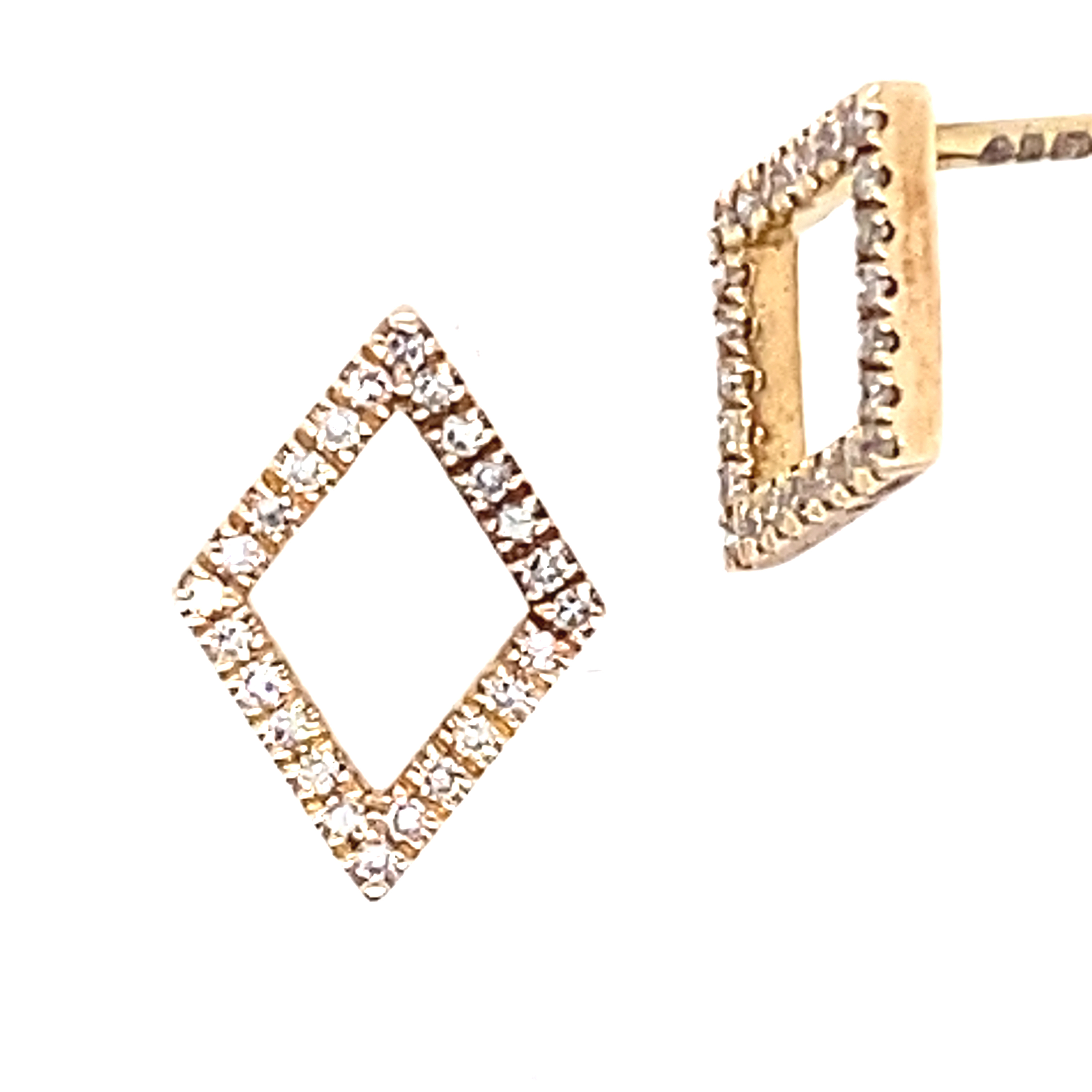 9 Carat Yellow Gold Diamond Set Studs 0.13 Carats