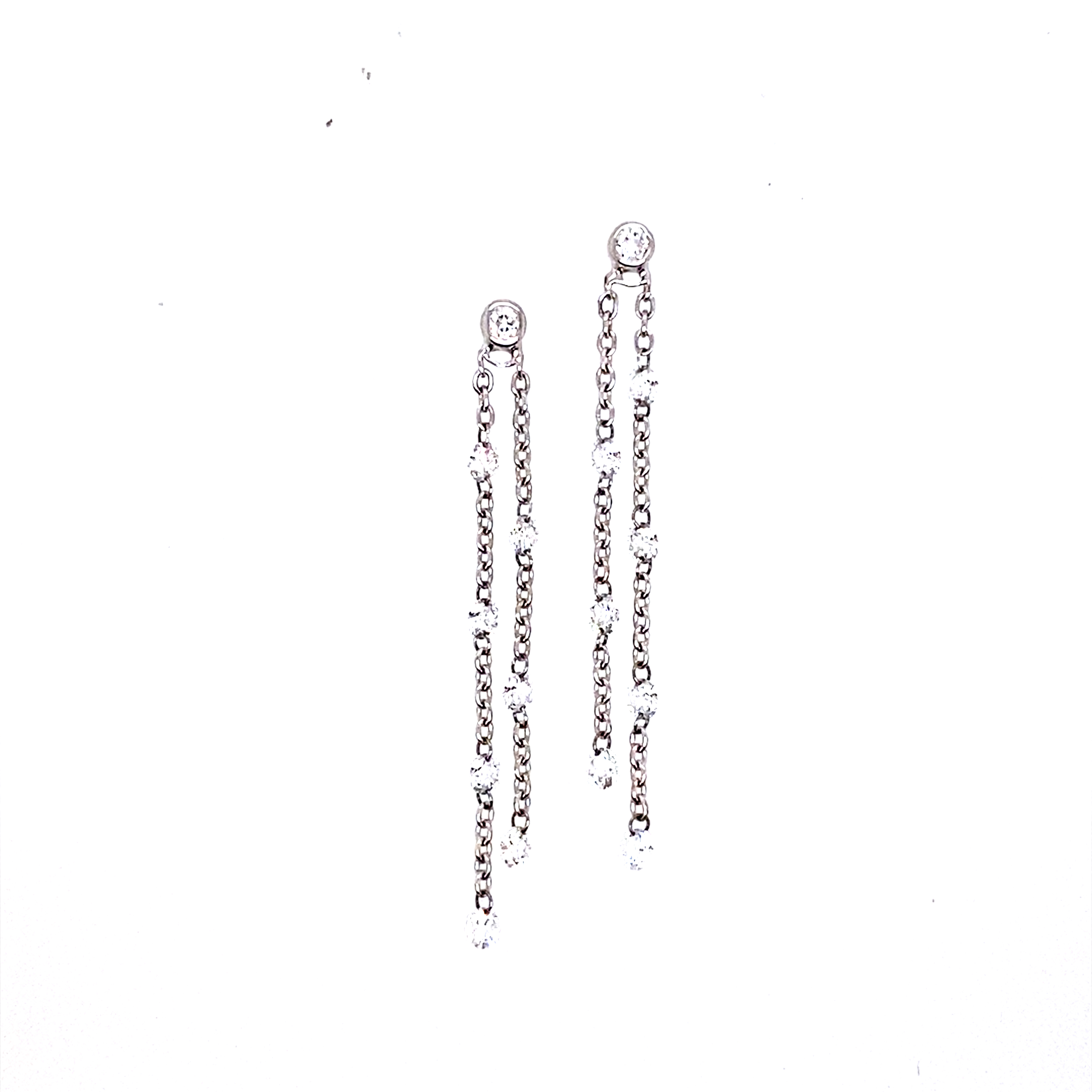 18 Carat White Gold Diamond Drops