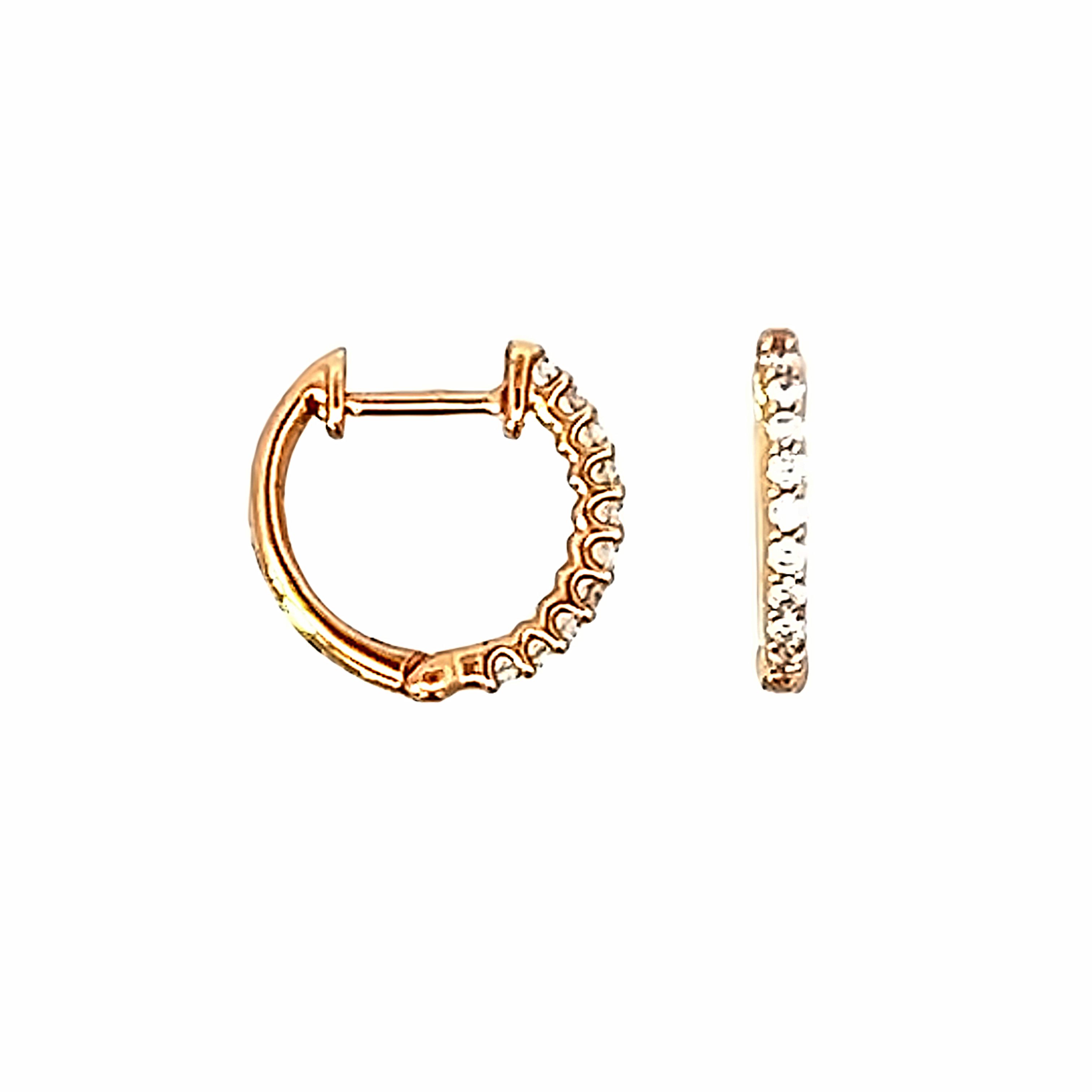 Hinge Diamond Hoops in Rose Gold - 0.15 Cts