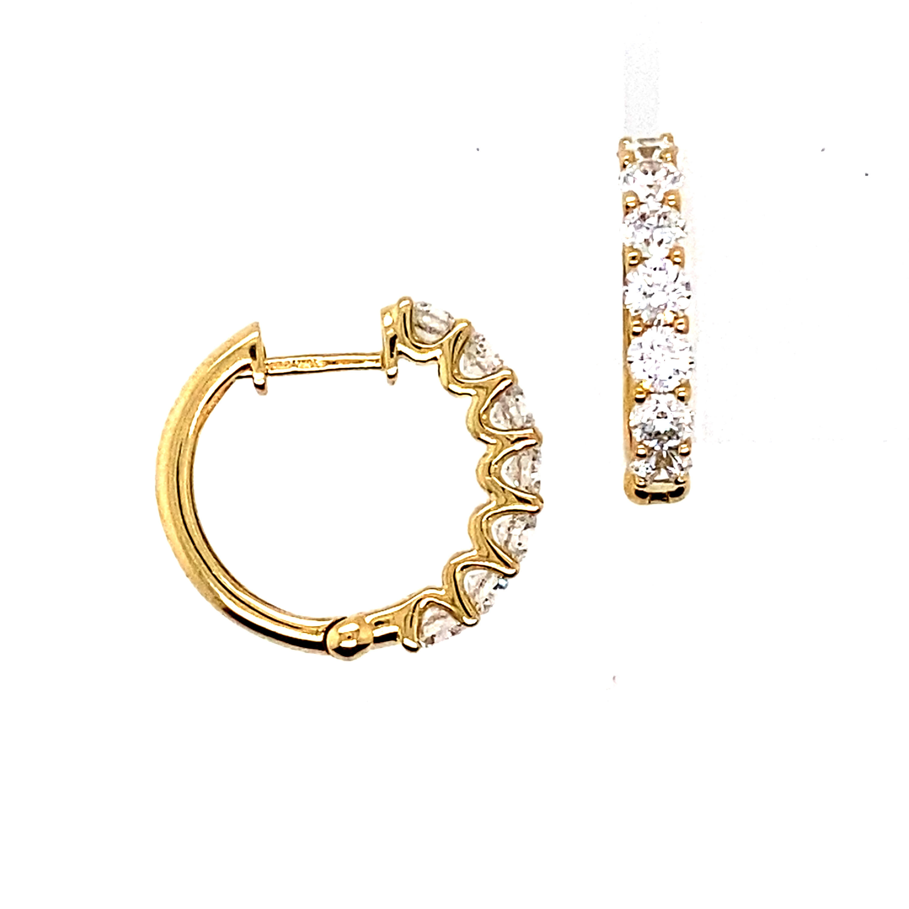 Hinge Diamond Hoops in 18 carat Yellow Gold 1.50 carats