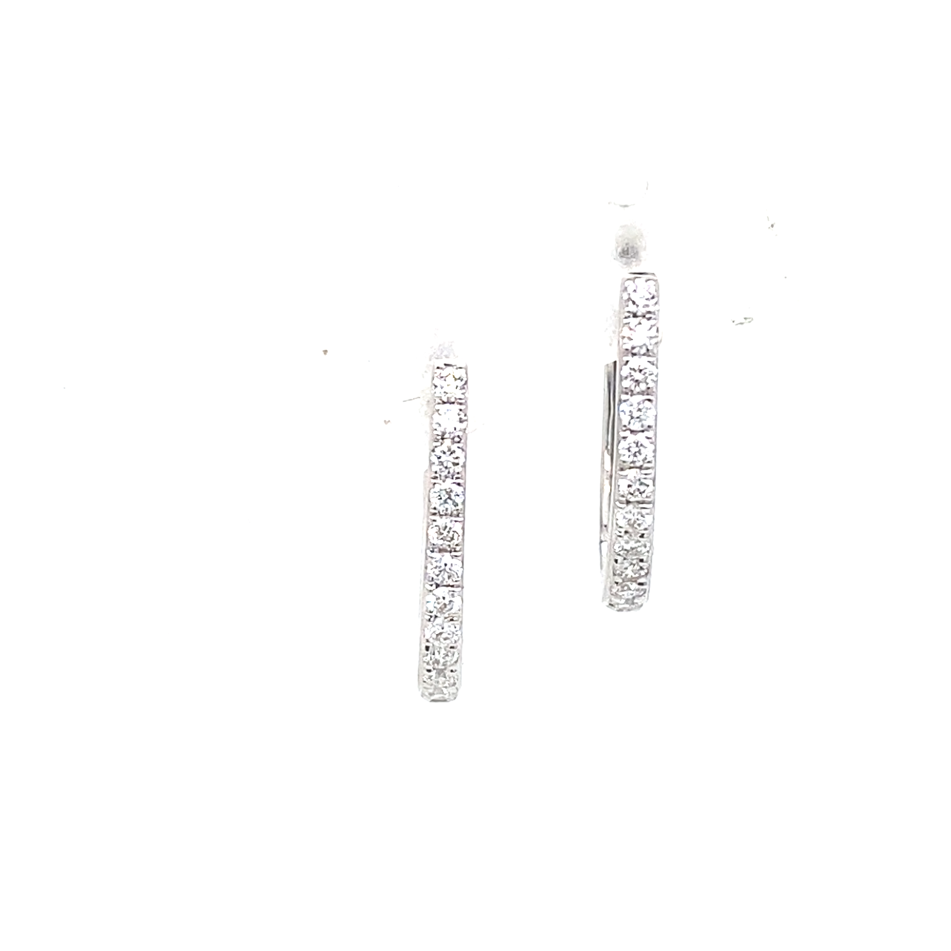 18 Carat White Gold Diamond Hinge Hoops - 0.26 Cts