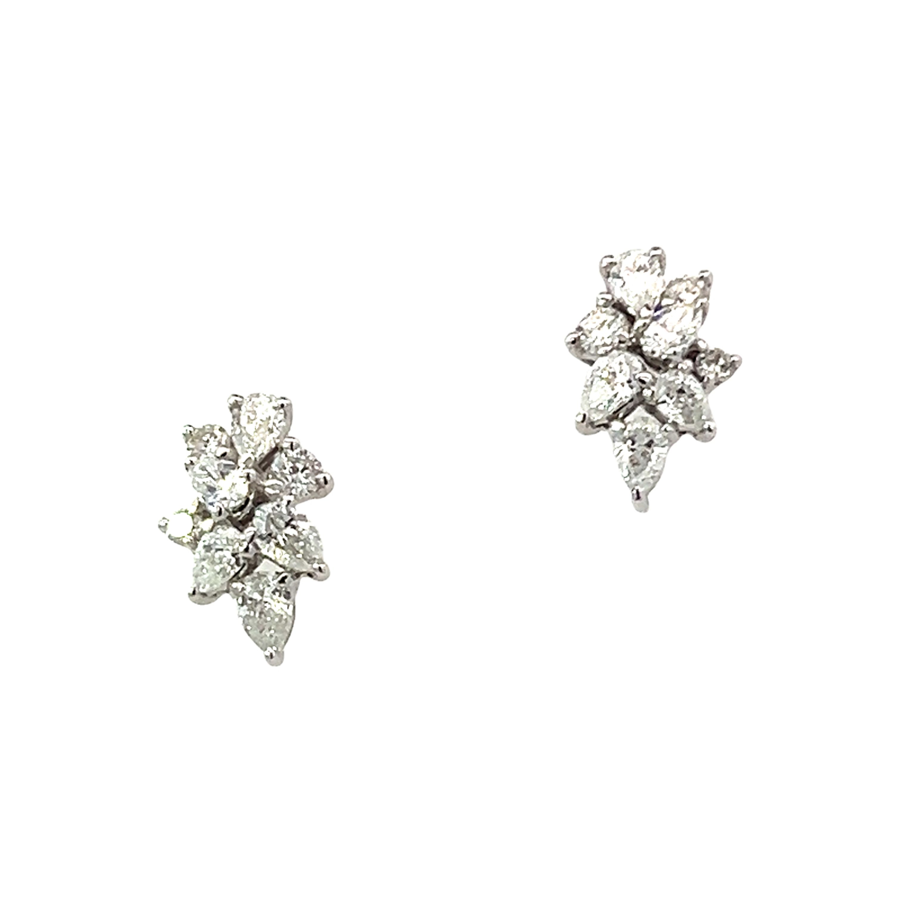 18 Carat White Gold and Diamond Icicle studs