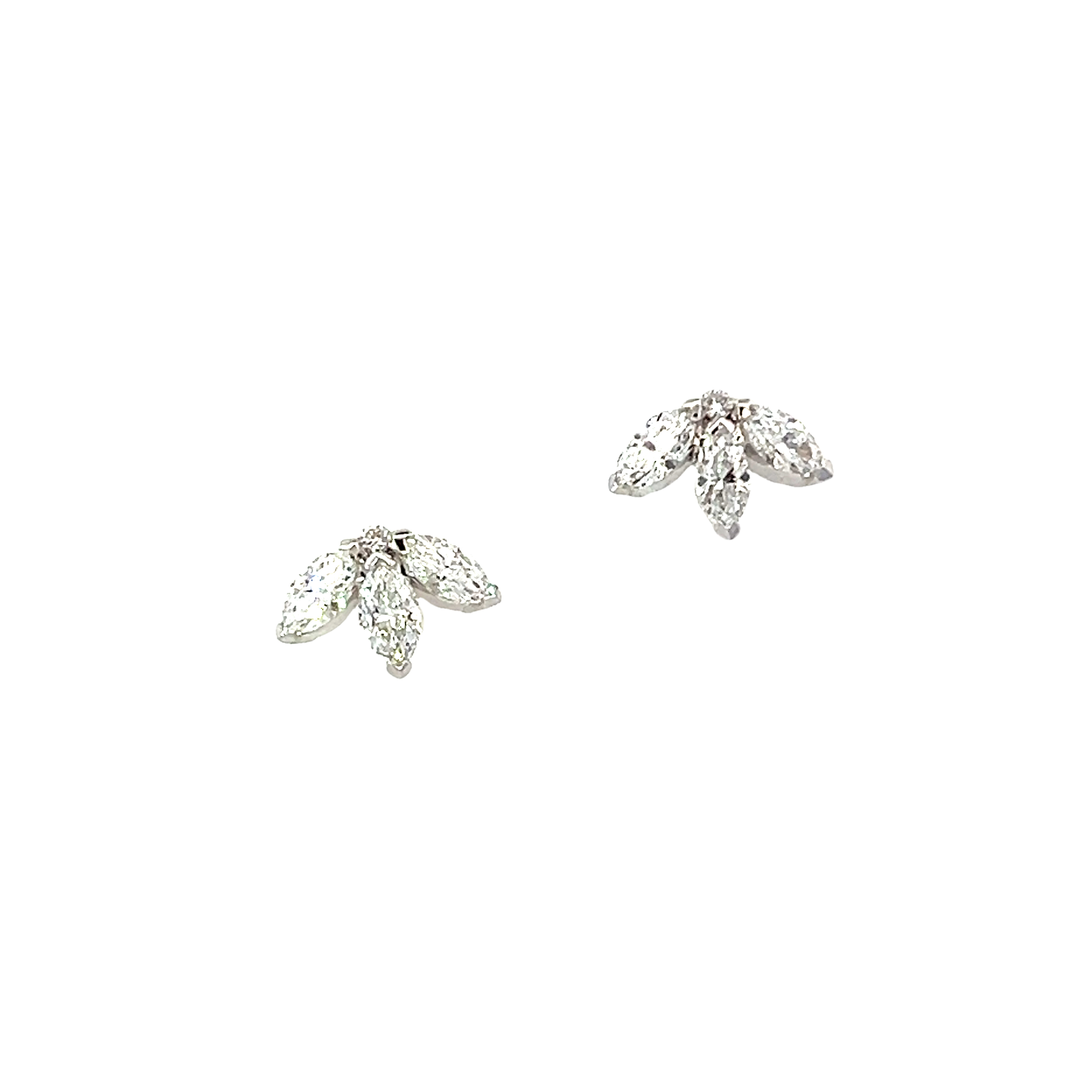 18 carat White Gold Diamond Flower Studs