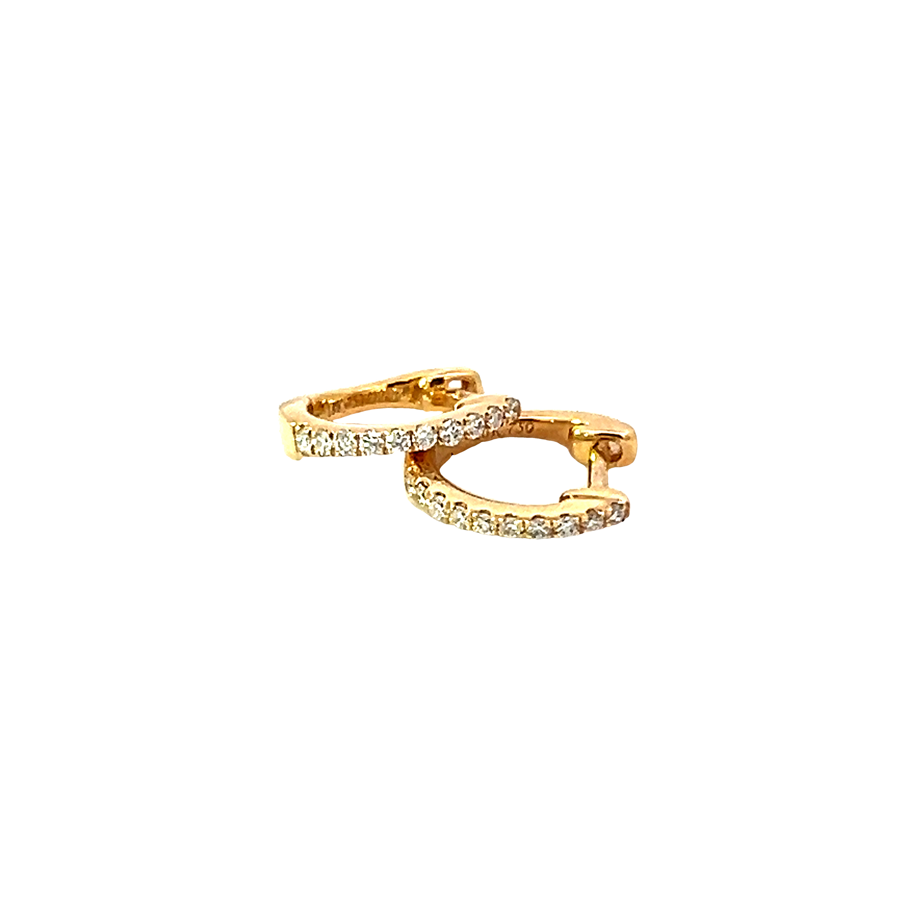 18 Carat Yellow Gold Diamond Clip Hoops 0.06 Carats