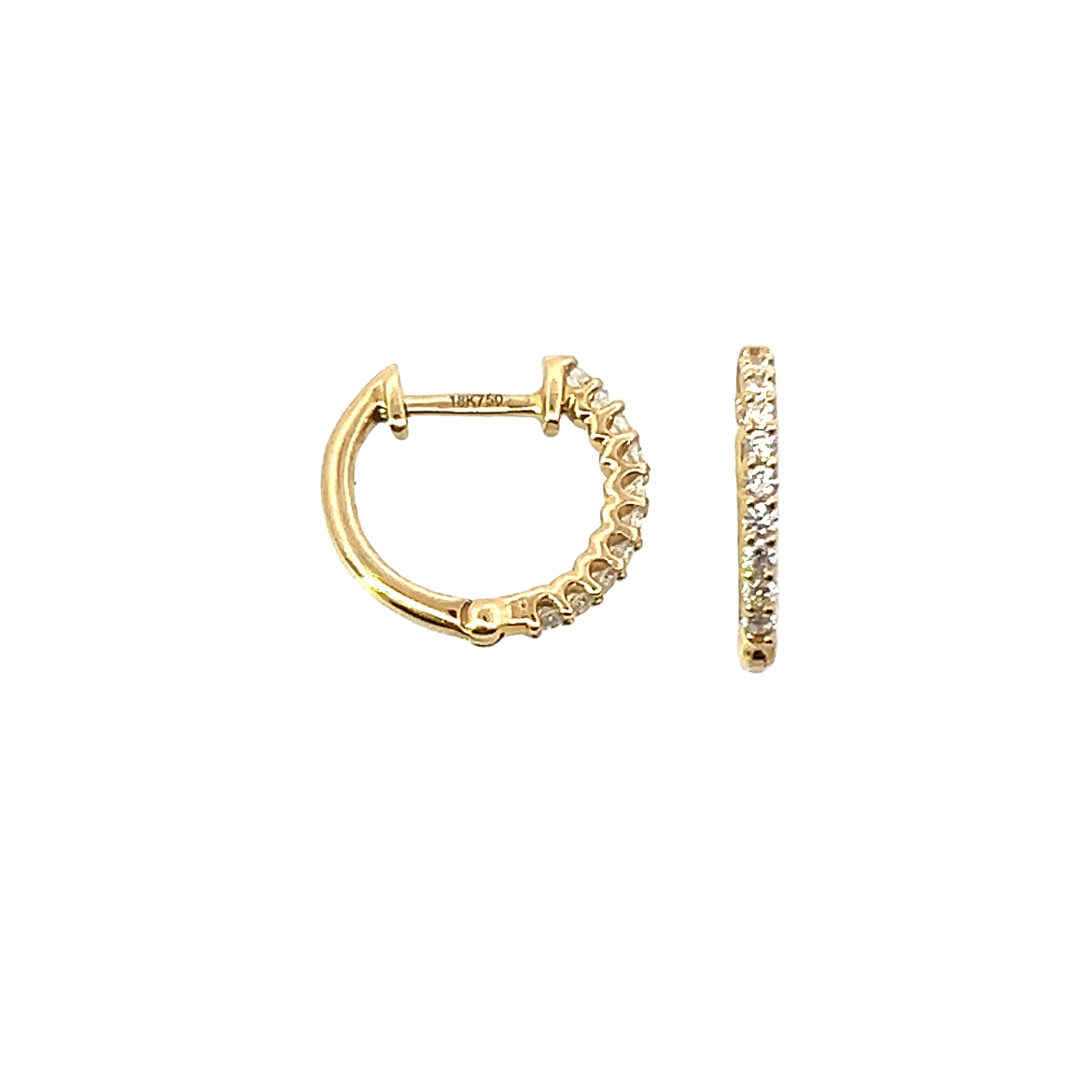 Hinged Diamond Hoops in 18 Carat Yellow Gold - 0.15 Carats