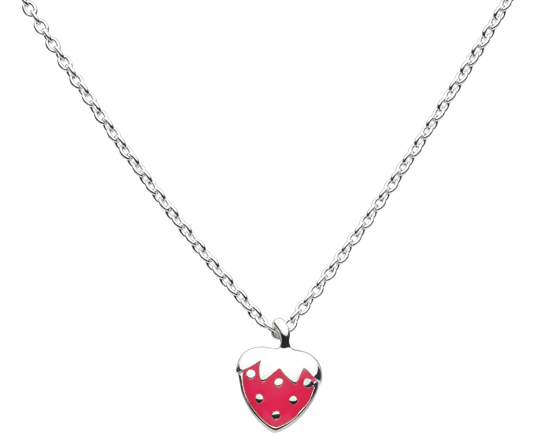 Silver and Enamel Strawberry Pendant