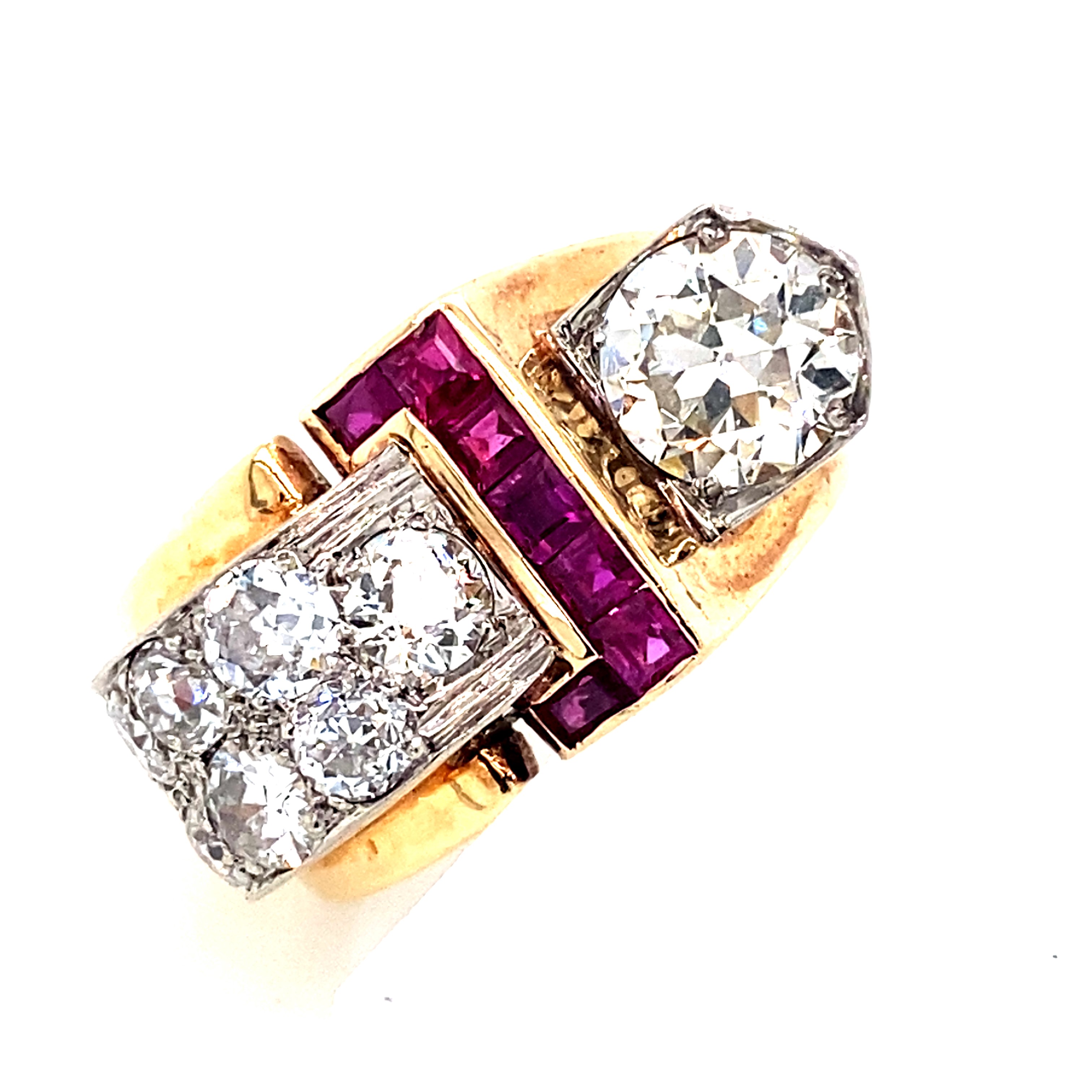 Ruby and Diamond Buckle Ring