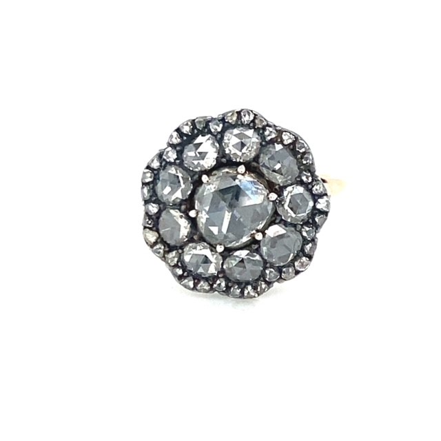 A Rose Cut Diamond Button Ring