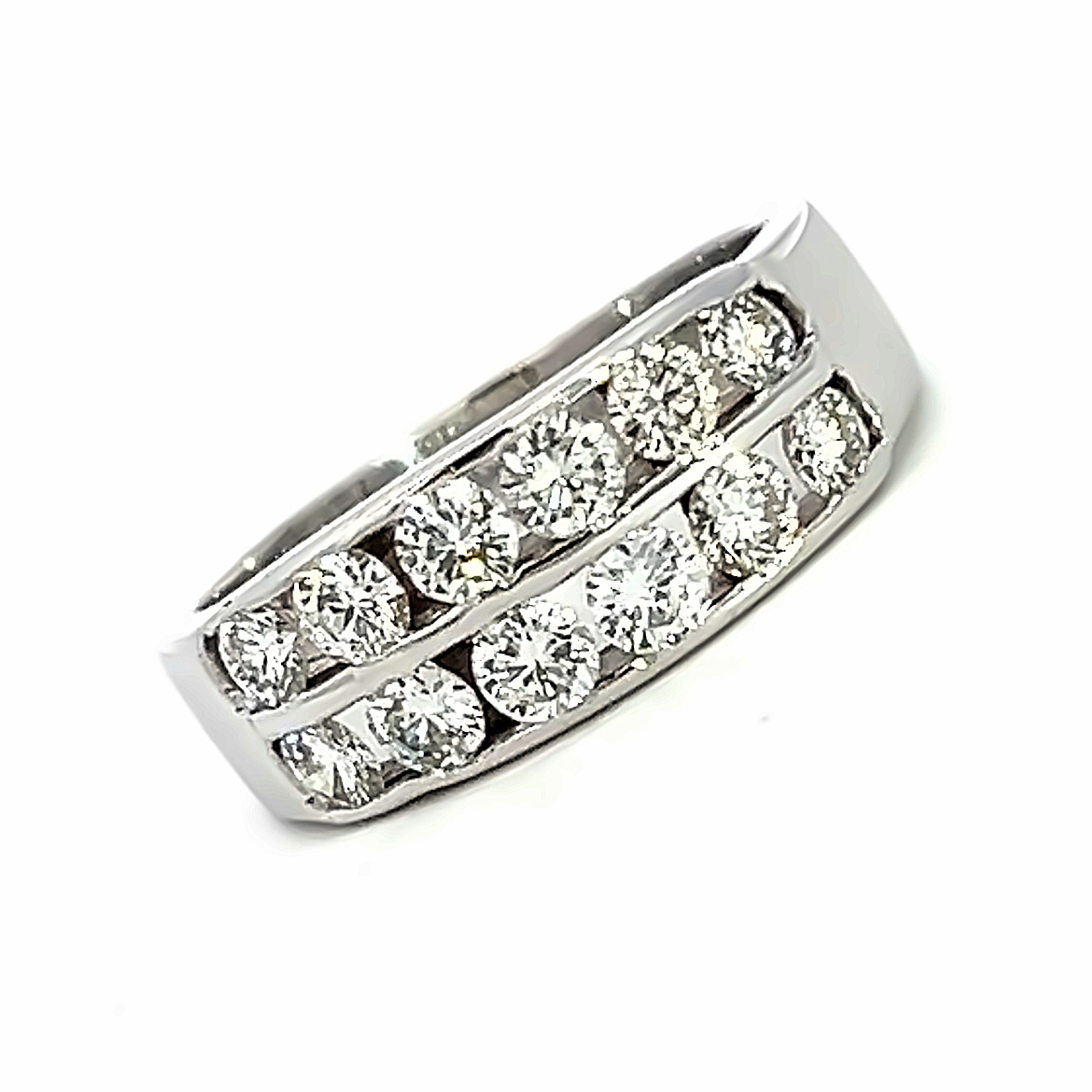 18ct Gold Double Row 1/2 Eternity Style Ring