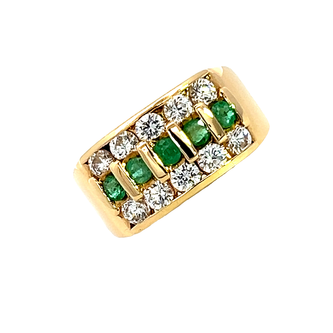 A Chunky Gold Emerald Ring