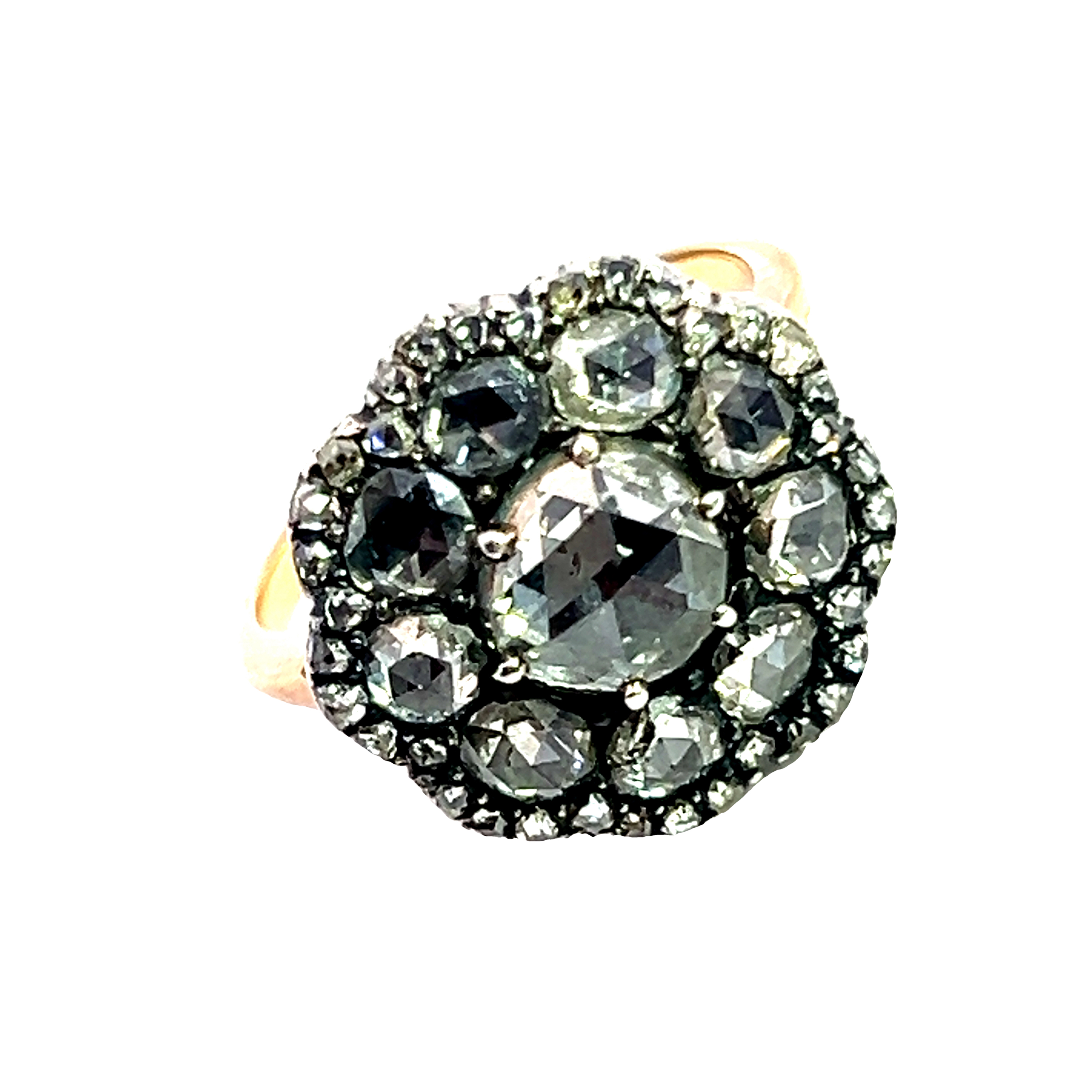 A Georgian Rose Cut Button Ring