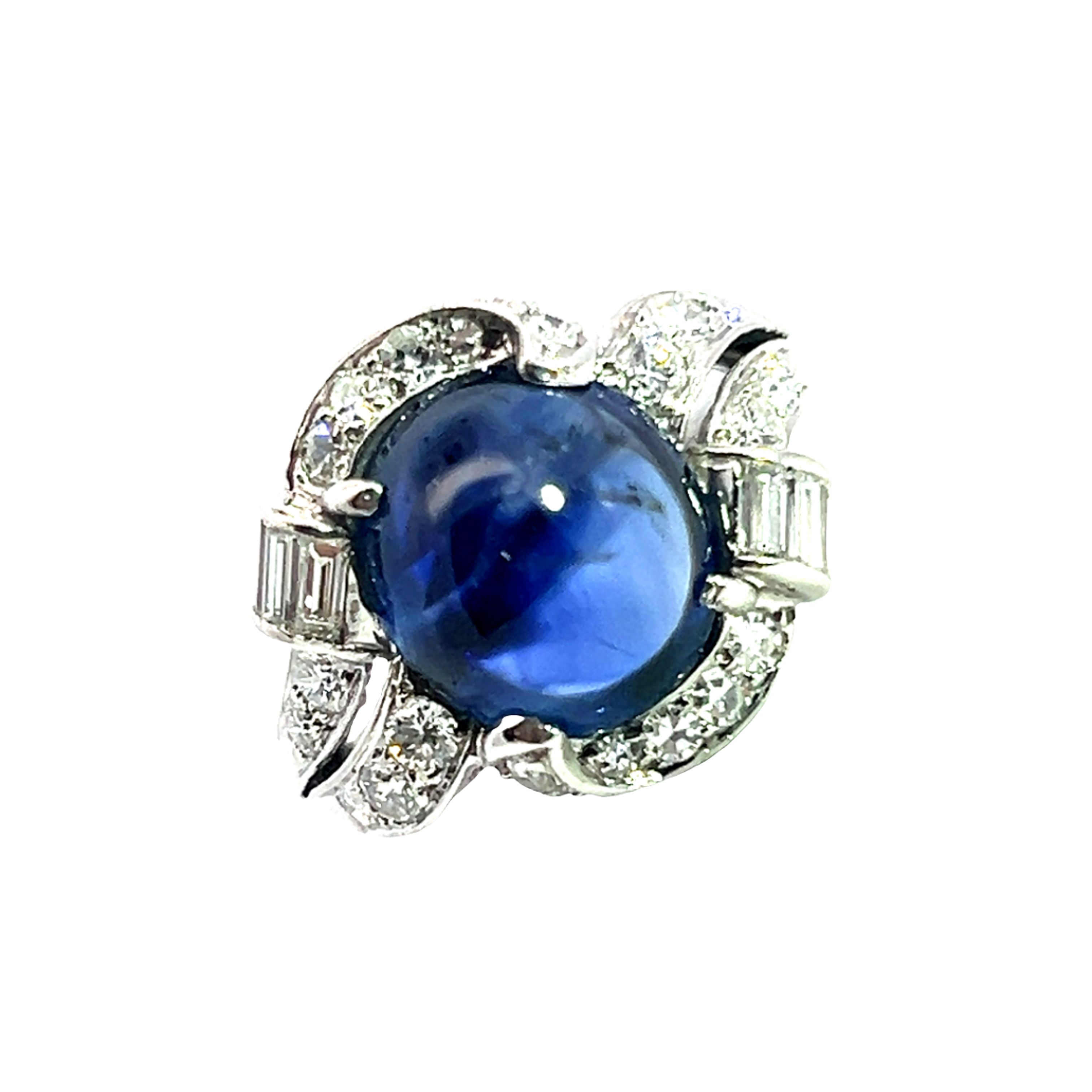 Platinum Art Deco Sapphire Ring