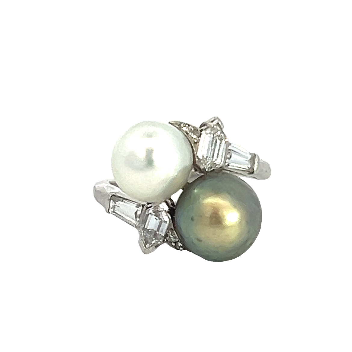 A Pearl and Diamond Ring