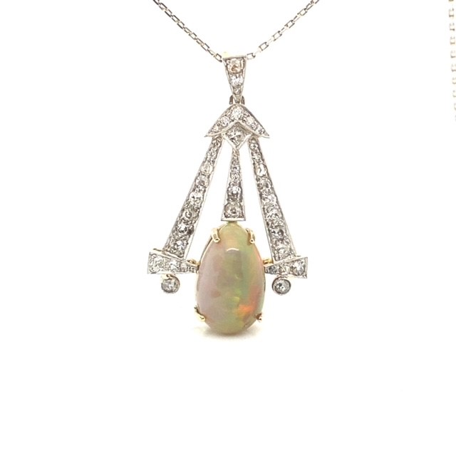 Antique Diamond and Opal pendant