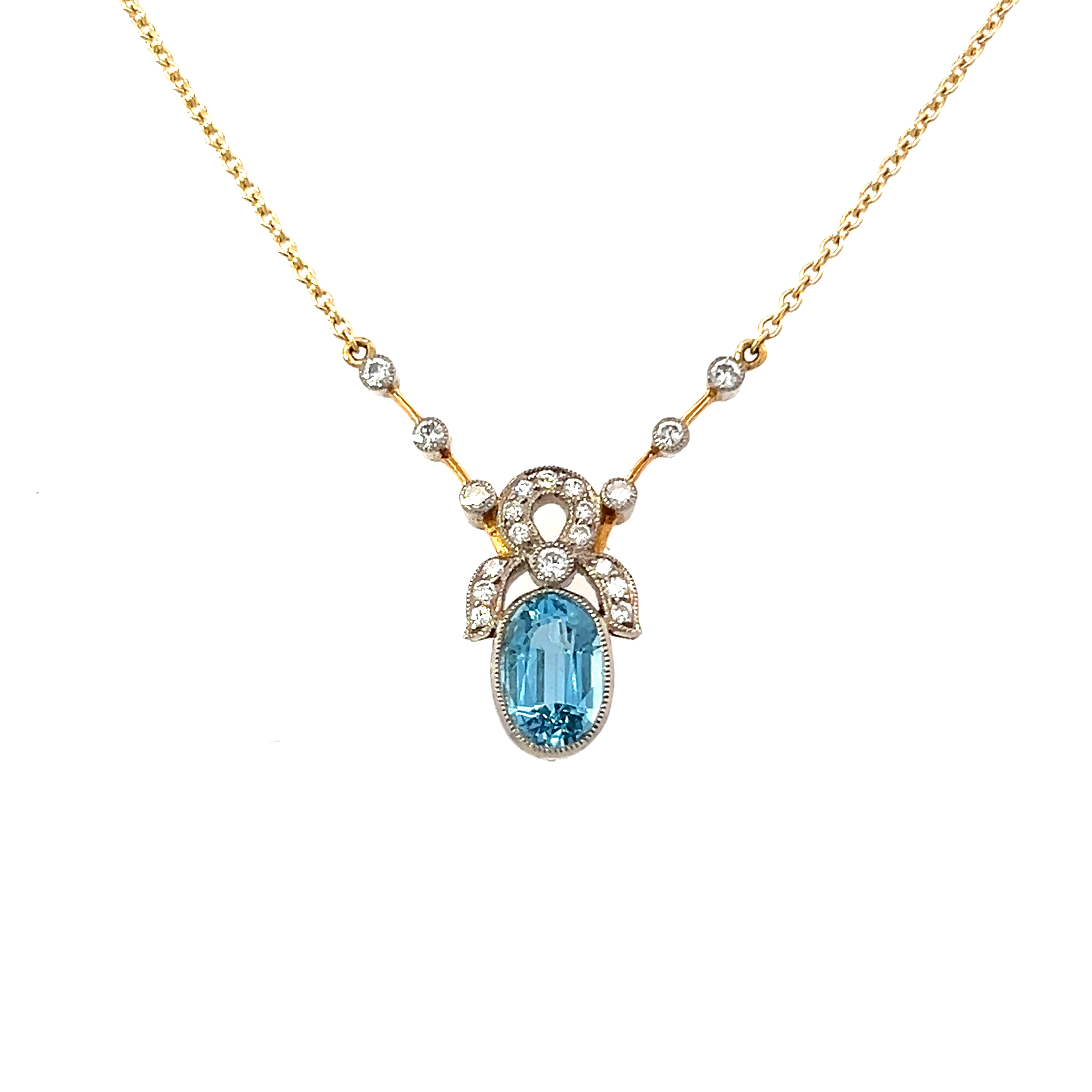 An antique Aquamarine and Diamond Pendant