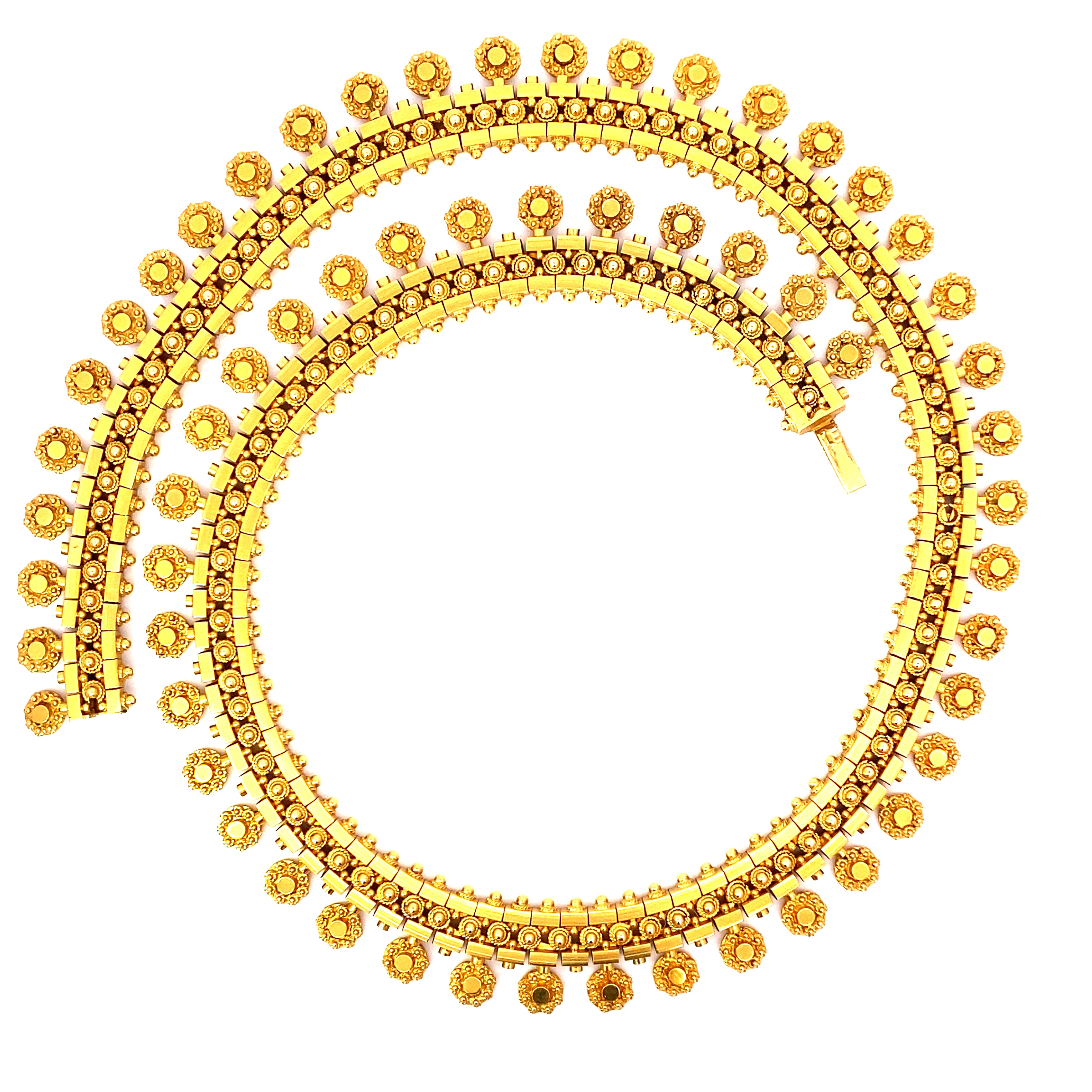 A antique yellow gold collar necklace