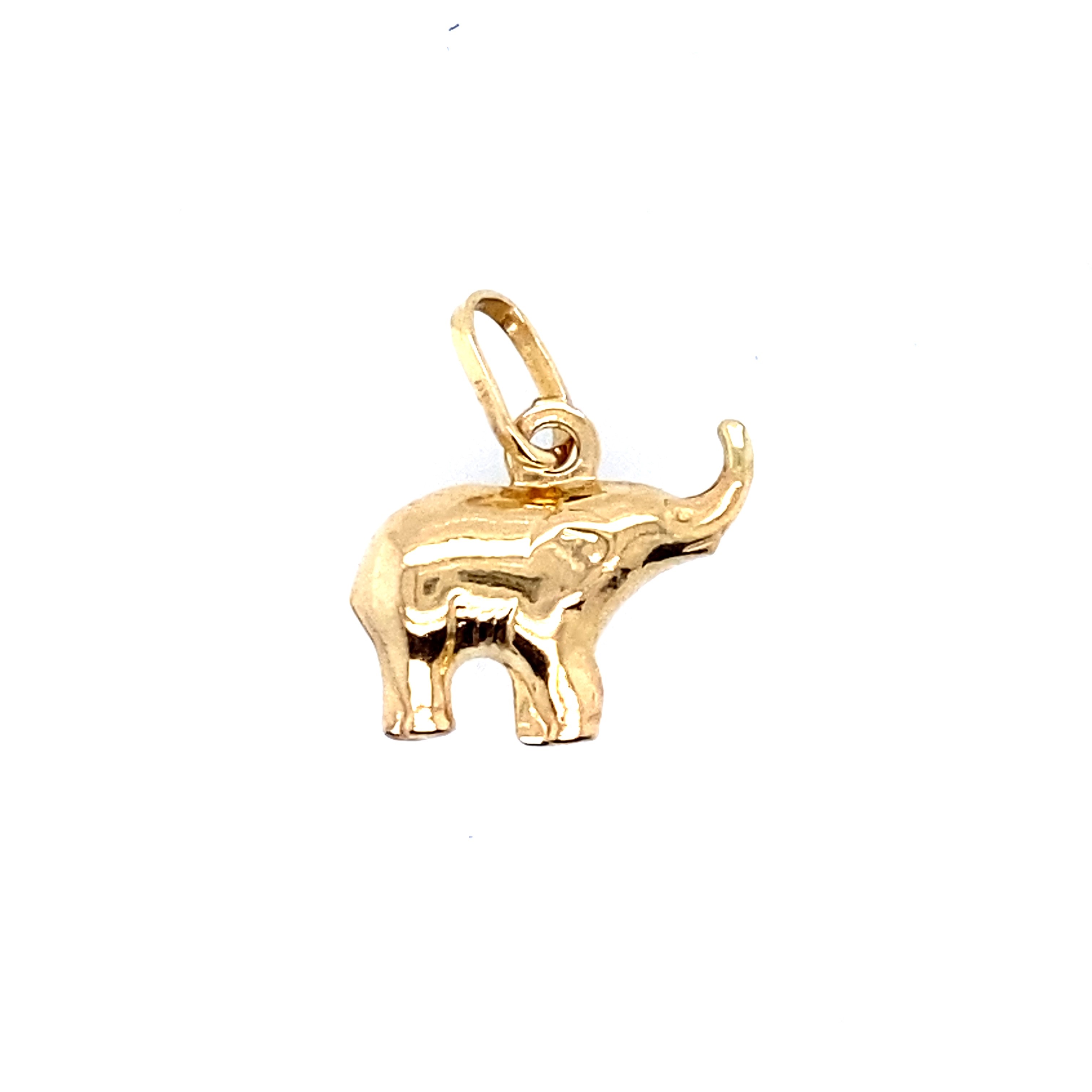 A yellow gold elephant charm