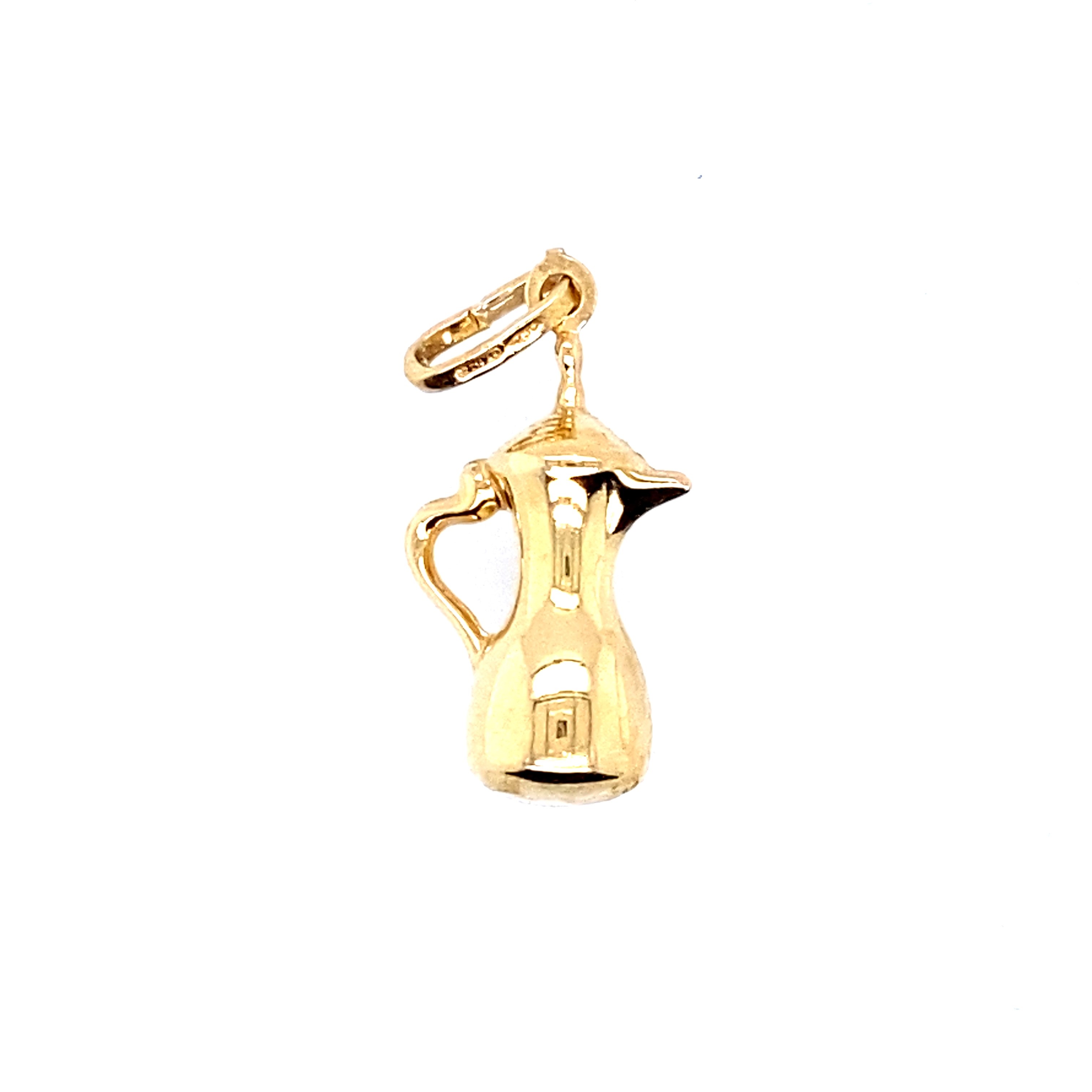 Yellow gold coffee pot charm