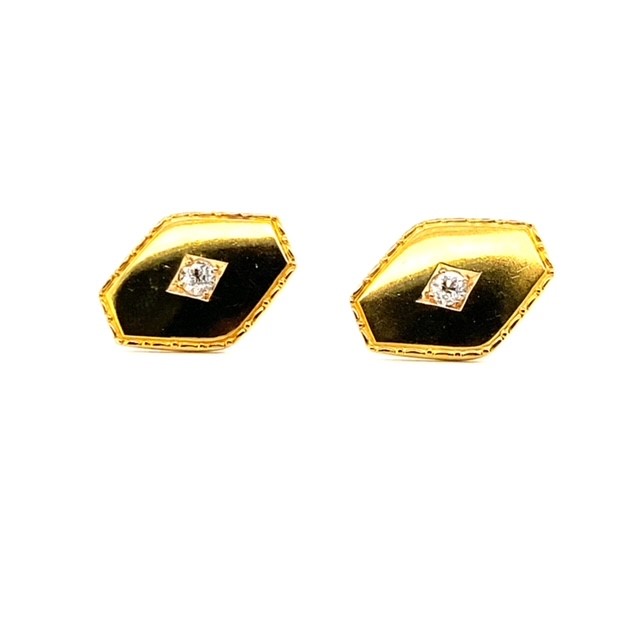 18 carat yellow diamond set cufflinks