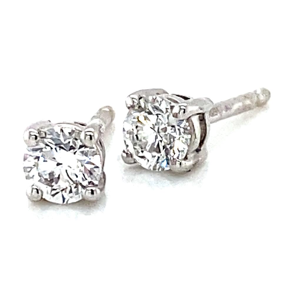 A Classic Pair of Diamond studs in 18 carat white gold