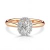 18 Carat Yellow Gold and Oval Diamond ring - GIA Cert. D VS2