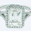 Platinum and Diamond Emerald cut Split Shank Ring 2.52cts