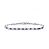18ct White Gold, Sapphire and Diamond Line Bracelet