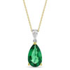 18 Carat Yellow and White Gold Diamond and Emerald Pendant
