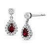 18 Carat White Gold Ruby and Diamond Dangly Earrings