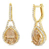 14 Carat Rose Gold Pear Shape Morganite and Diamond Drops
