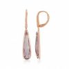 9 Carat Rose Gold Elongated Amethyst and Diamond Drop Earrings