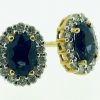 18 Carat Yellow Gold Sapphire and Diamond Studs