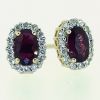18 Carat White and Yellow Gold Ruby and Diamond Studs