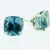 Aquamarine, Diamond and Platinum Stud Earrings