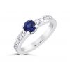 A Platinum Sapphire and Diamond Contemporary Design Ring