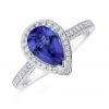 An 18ct white gold and tanzanite pear shaped ring
