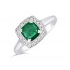 18ct White Gold Emerald and Diamond Ring