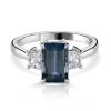 Plainum 1.67ct Aquamarine and 0.52ct Diamond Ring