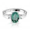 Platinum 1.01ct Paraiba Tourmaline and 0.26 G VS Diamond Ring