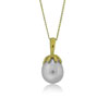 9 Carat Yellow Gold and White Pearl Pendant
