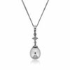 9 Carat White Gold Pearl and Diamond Pendant